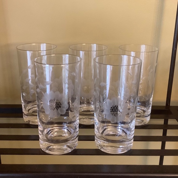 Vintage W J Hughes Cornflower Drinking Glasses (5) - Picture 1 of 2
